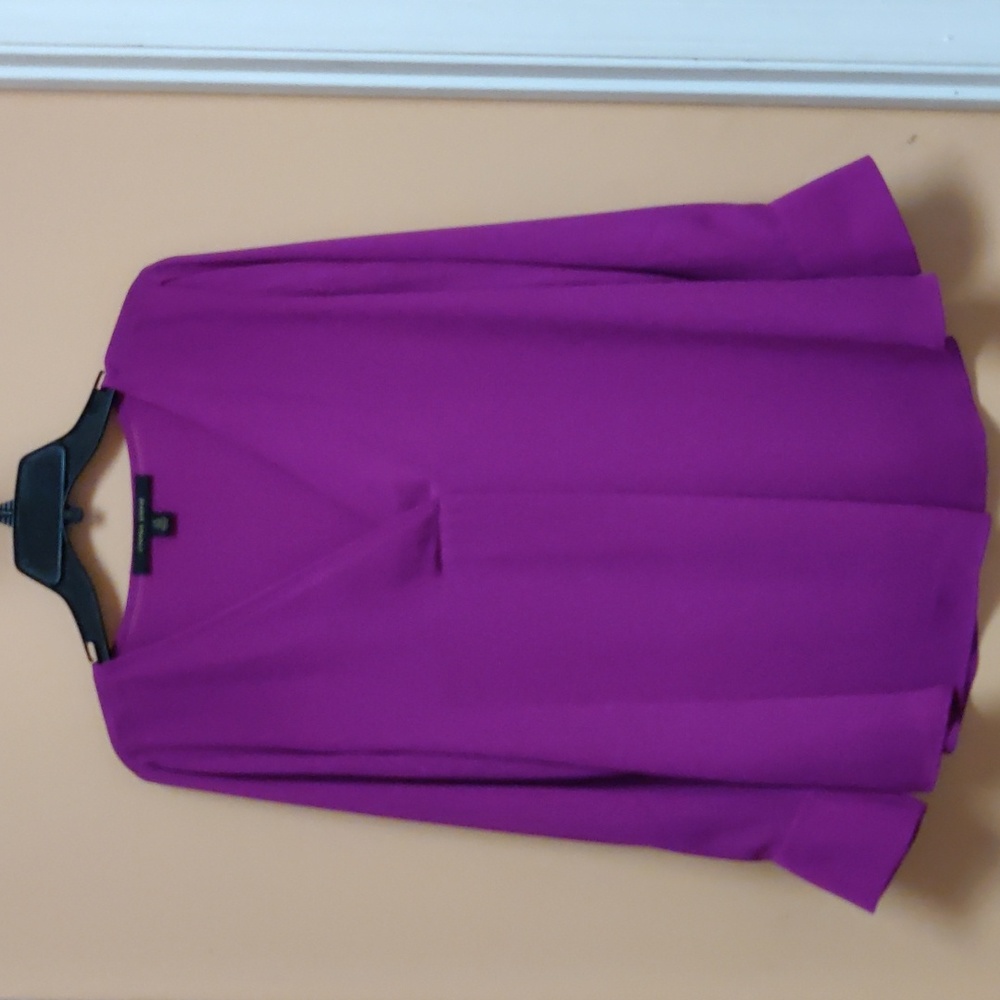 Plum V-Neck Long Sleeve Top